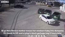 Captan el momento en que una mujer echa al cubo de basura a su bebé recién nacido