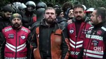 Başakşehir'de motosikletli kuryelerden kornalı protesto