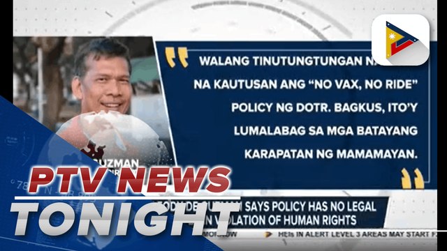 Presidential aspirants react to DOTr's 'No Vax, No Ride' policy; BBM-Sara tandem asks CHED to defer planned tuition fee increase; VP Robredo believes STEM research can help solve PH's problems; Mayor Moreno announces launch of booster shot drive-thru vax