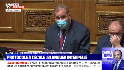 "Pourquoi tant d'impréparation ?": le sénateur LR Max Brisson interpelle Jean-Michel Blanquer sur les protocoles sanitaires dans les écoles