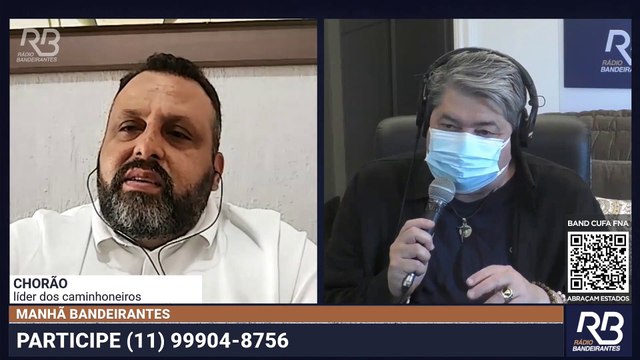 Líder dos caminhoneiros conversa com o Datena no Manhã Bandeirantes.- Entrevista com o líder do caminhoneiros, Chorão.