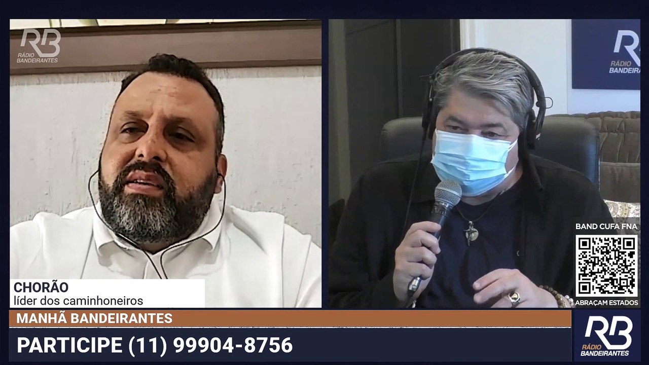 Líder dos caminhoneiros conversa com o Datena no Manhã Bandeirantes.- Entrevista com o líder do caminhoneiros, Chorão.