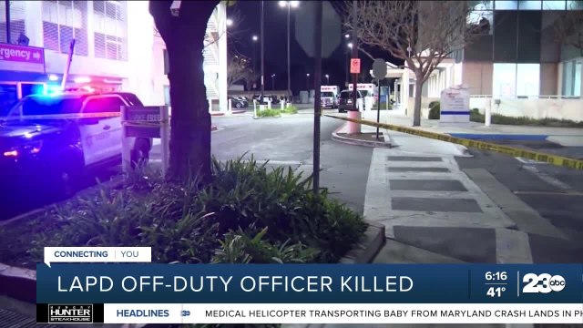Law enforcement officers, firefighters honor off-duty LAPD officer killed in attack