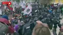 Bulgaristan'da Covid-19 tedbirlerine karşı çıkan protestocular parlamentoyu basmaya çalıştı