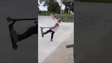 Grandpa Takes a Some Tumbles at Skate Park