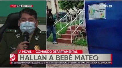 Policía brinda informe del rescate del bebé Mateo