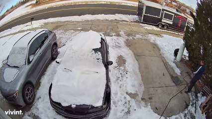Slick Driveway Surprises Man Hooking up Electricity