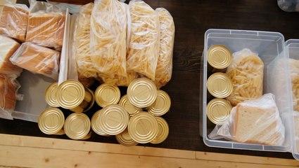 Stocking up on food during an emergency