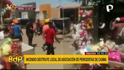Áncash: incendio arrasó con local de Asociación de Periodistas de Casma