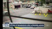 Uma tentativa de sequestro em São Paulo terminou em luta corporal no meio da rua e atropelamento.