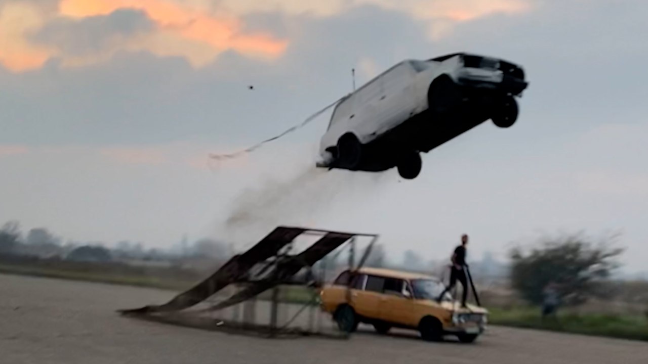 Outrageous Soviet Era Car Jump
