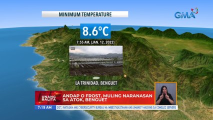 Andap o frost, muling naranasan sa Atok, Benguet | UB