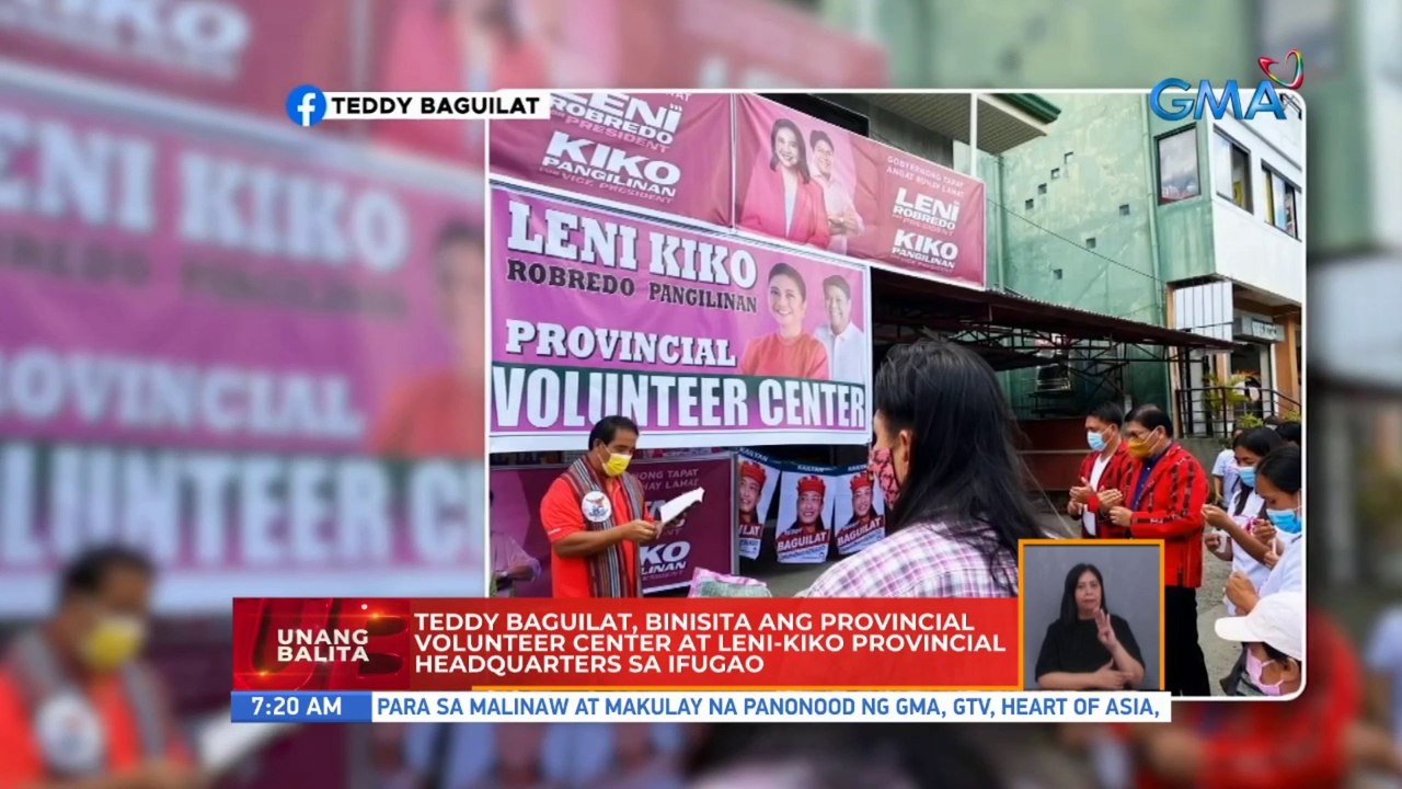 Teddy Baguilat, binisita ang provincial volunteer center at Leni-Kiko provincial headquarters sa Ifugao | UB