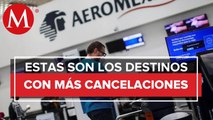 Aeroméxico y Aeromar suman otras 49 cancelaciones de vuelos por covid-19