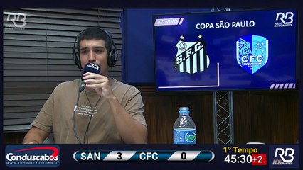 Lucas Pires arrisca para o gol na entrada da área. Vittor dá rebote, e Patati aproveita para ampliar para o Santos contra o Chapadinha. Agora, 3 a 0.