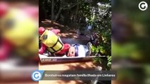 Bombeiros resgatam família ilhada em Linhares