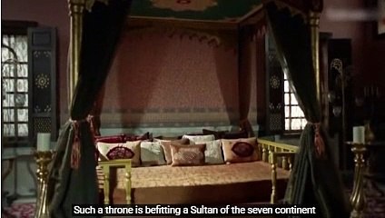 Thời đại hoàng kim lồng tiếng - Selim và Nurbanu ngồi trên ngai vàng của Quốc vương Suleyman