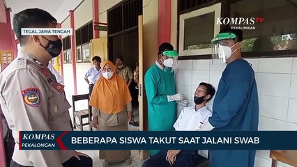 Salah Seorang Siswa Takut Saat Jalani Tes Swab