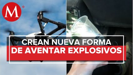 Delincuentes adaptan explosivos con vasos de plástico para poder aventarlos desde drones