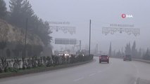 Kilis'te yoğun sis etkili oldu, sürücüler trafikte güçlükle ilerledi