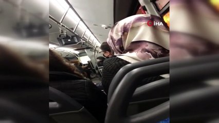 Otobüste maske takmayan kadın ortalığı ayağa kaldırdı