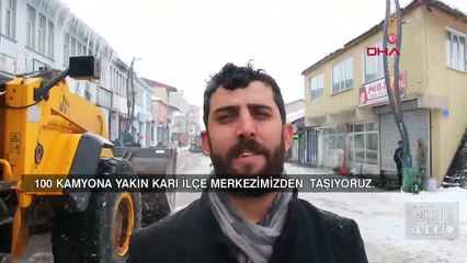 Karlıova'da kar, kamyonlarla ilçe dışına taşınıyor
