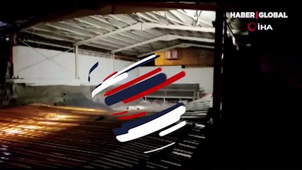 Şiddetli fırtınaya dayanamadı! Antik kentteki koruma çatı kırıldı