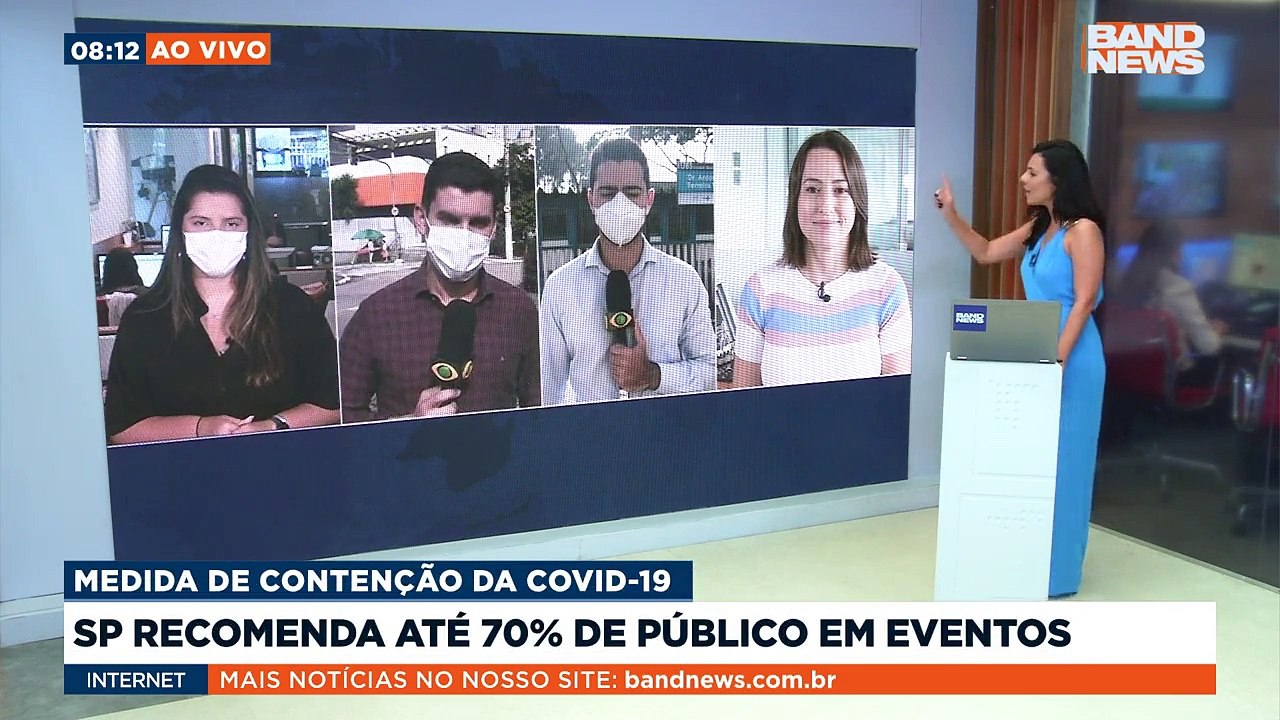 O governo de SP recomendou limitar em 70% da capacidade o público de eventos, além de exigir o comprovante de vacinação. Para os estádios do campeonato paulista, a medida será obrigatória.Saiba mais em youtube.com.br/bandjornalismo