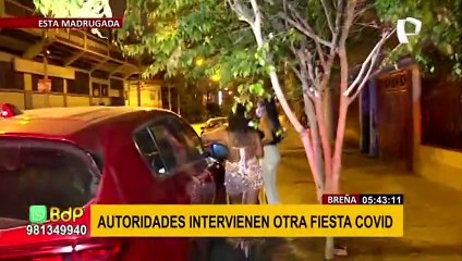 Breña: Policía interviene otra fiesta COVID en pleno toque de queda
