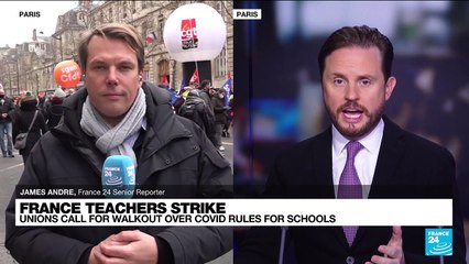French teachers stage protest over Covid-19 rules for schools