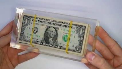 400 One Dollar -- Bills Encased in Epoxy Resin. Di