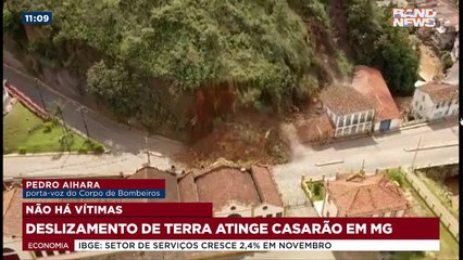 Porta-voz do Corpo de Bombeiros, Pedro Aihara diz que ação preventiva na manhã de hoje isolou a área de Ouro Preto-MG que foi atingida por um deslizamento