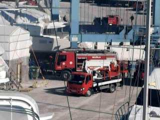 Marmaris'te tekne yangını