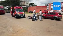 Motociclista sofre fratura exposta após colisão de trânsito no Pioneiros Catarinenses