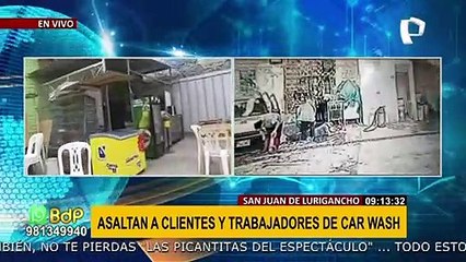 SJL: delincuentes irrumpen en carwash y roban pertenencias de clientes y trabajadores