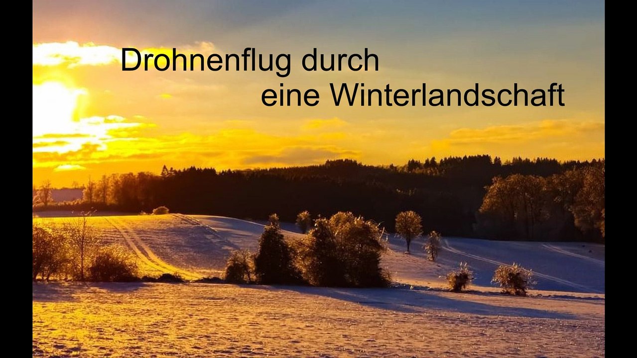 Drohnenflug durch eine Winterlandschaft - Drone flight through a winter landscape