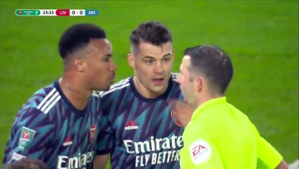 Granit Xhaka RED CARD - Liverpool vs Arsenal 0-0 13/01/2022