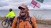 A former Royal Navy sailor is walking around nearly 8,000 miles around the UK coast - after first coming up with the idea aged seven years old.