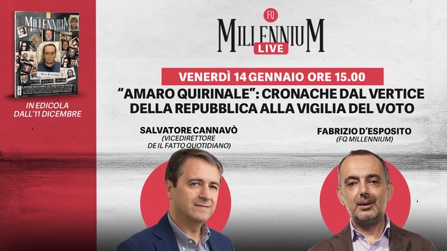 Amaro Quirinale , il podcast: cronache dal vertice della Repubblica alla vigilia del voto. Segui la diretta di Millennium Live