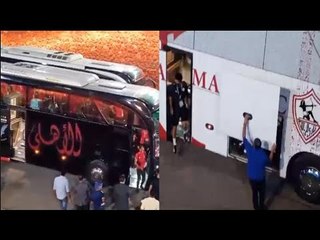 وصول حافلتي الأهلي والزمالك لاستاد القاهرة استعدادا لمباراة القمة