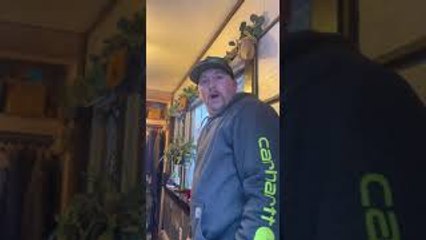 Fiance Thinking he is Picking up Dresser Surprised by Puppy