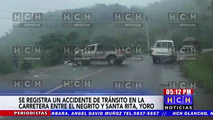 Se reporta accidente vial en carretera entre El Negrito y Santa Rita, Yoro