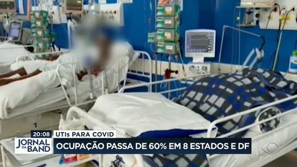 Oito estados e o Distrito Federal estão com mais de 60 por cento dos leitos de UTI para Covid ocupados.