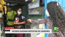 La Victoria: vecinos queman mototaxi de delincuentes