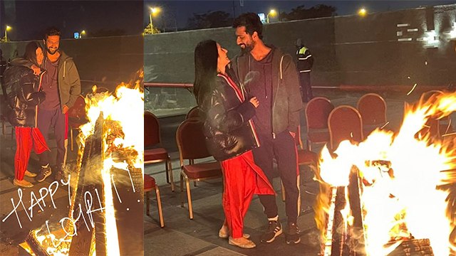 Katrina Kaif Vicky Kaushal का First Lohri Celebration Viral, Romantic अंदाज में आए नजर WATCH VIDEO