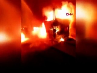 Yolcu otobüsü alev alev yandı!