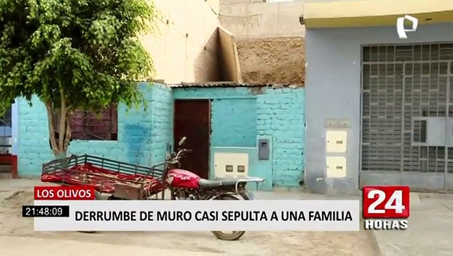 Los Olivos: familia salva de ser sepultada tras derrumbe de muro