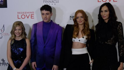 "Redeeming Love" Film Premiere Red Carpet with Tom Lewis, Abigail Cowen, Famke Janssen, Livi Birch, Roma Downey, Willie Watson