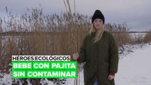 Héroes ecológicos: bebe con pajita sin contaminar el medioambiente