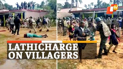 Police Lathicharge On Villagers Opposing Steel Plant